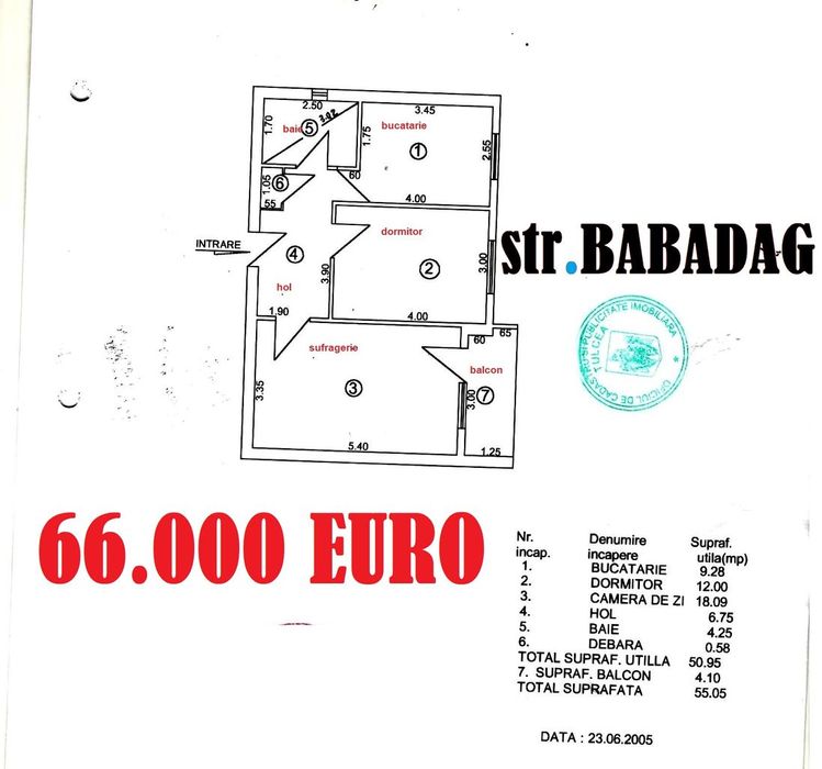 APARTAMENT 2 CAMERE str. Babadag -Etajul 3