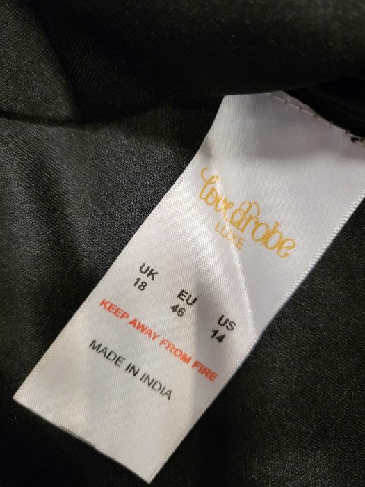 rochie lunga eleganta, margele, matase, 46, noua, neagra, XL