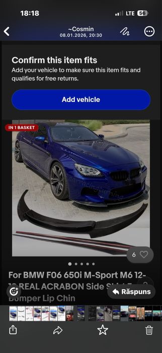 Lip de carbon pentru m6