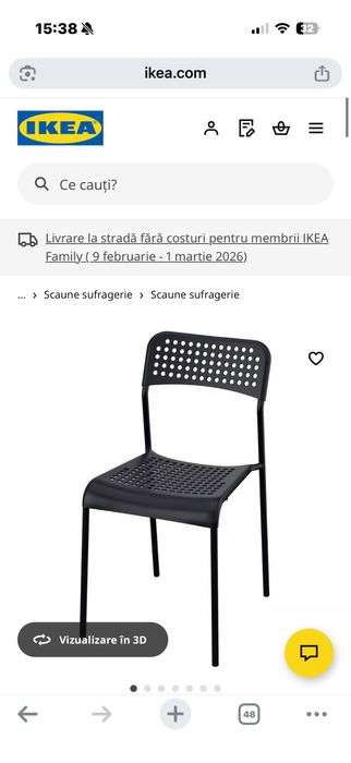 Scaune plastic negru