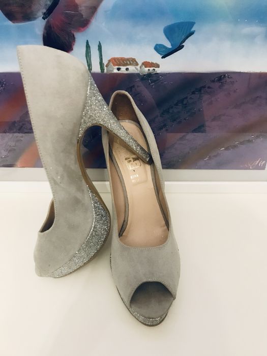 Pantofi eleganti dama LUNA , made in Italy, piele intoarsa, 1 purtare