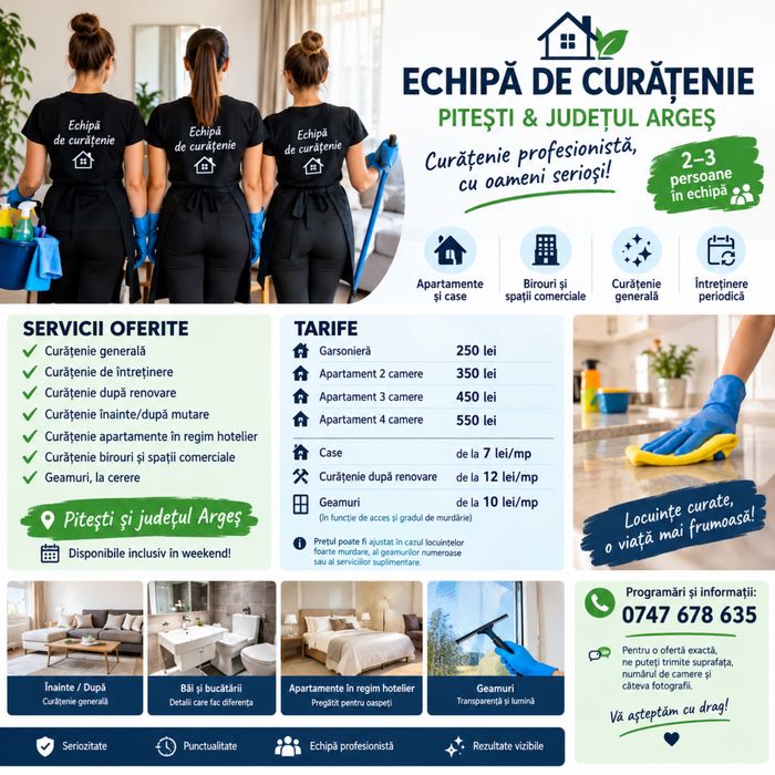 Oferim servicii de curatenie