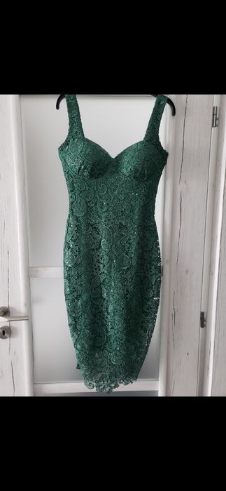 Rochie ocazie verde cu paiete
