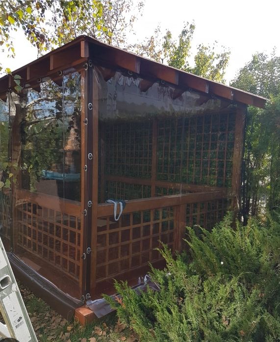 Pereți transparenți, folie, prelata închidere terase