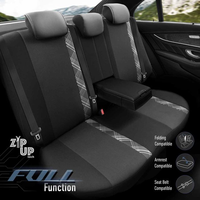 Set huse scaune Premium, Universale, fractionate Otom Horizon 1808 negru/fumuriu