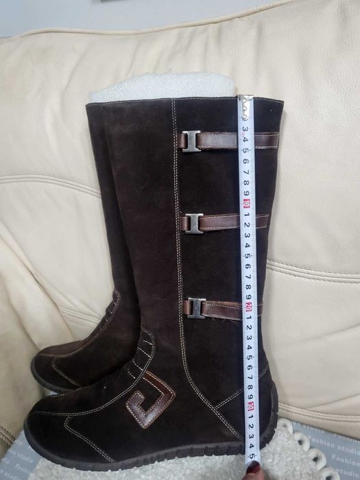 Нови кафяви ботуши  - 40 номер естествен велур