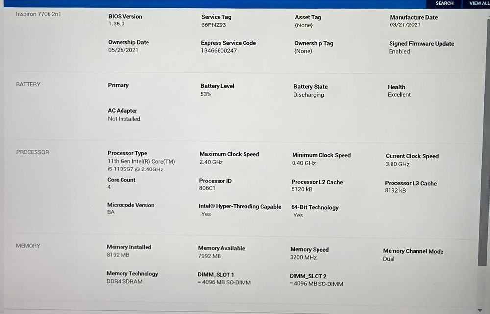 Laptop DELL  Inspiron 7706 2in1 - Touch-screen