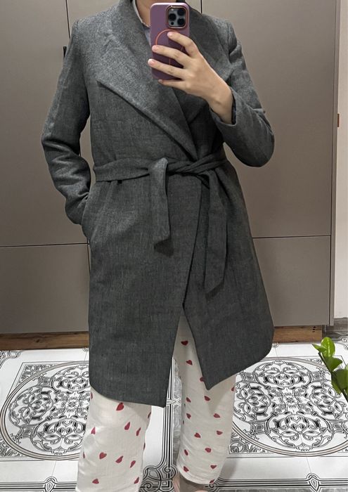 Пальто серый размер 38