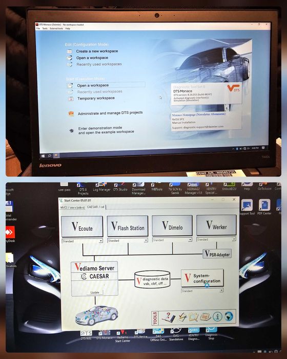 Pachet laptop diagnoza Mercedes XENTRY + interfata passthru