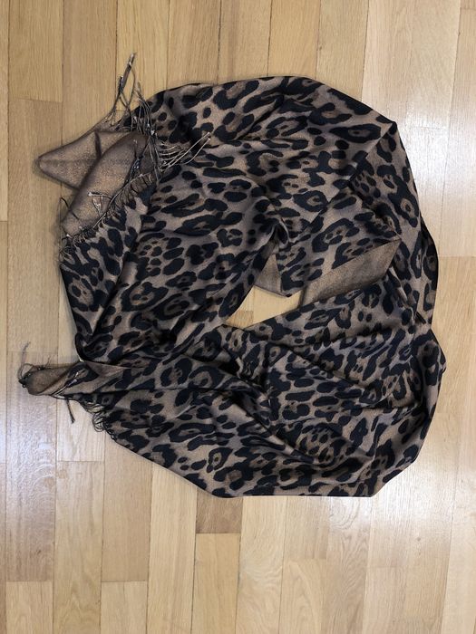 Esarfa animal print leopard 100% vascoza noua