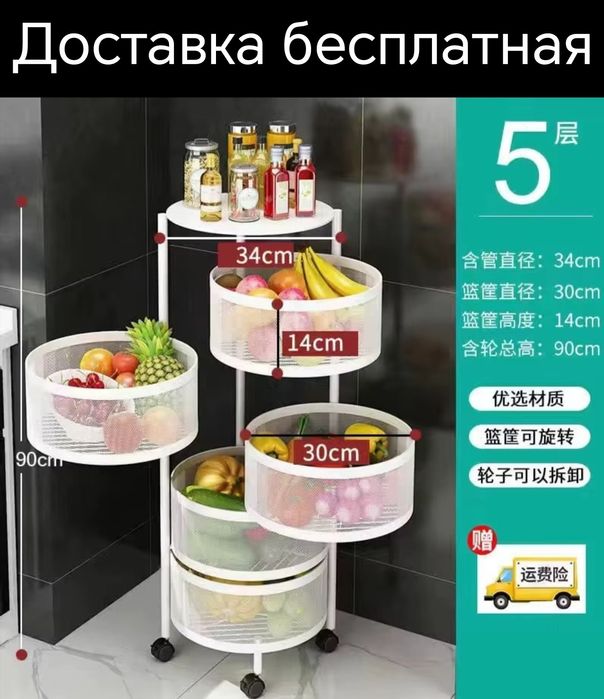 Корзина для фруктов и овощей полка сават стеллаж этажерка для кухни po