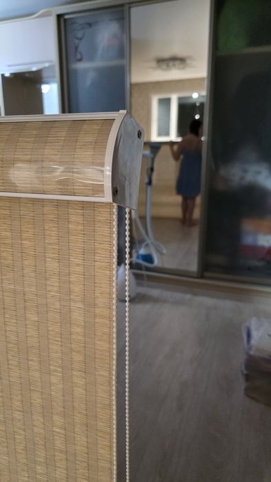 Ролл штора, коричневый бамбук