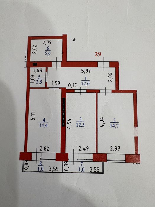Продам 2 х комн квартиру
