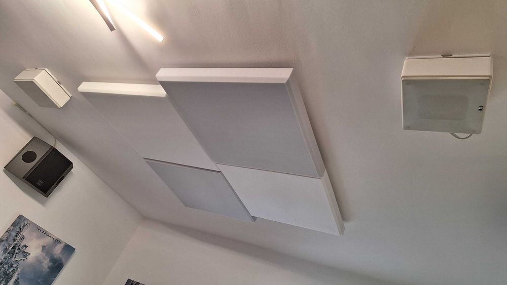 Boxe Elac ws 1425, pentru dolby atmos, ca noi, albe, suport de tavan