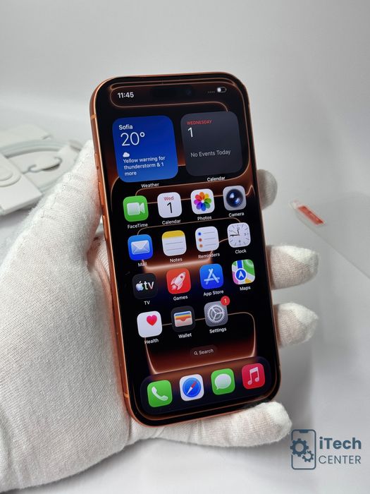 iPhone 17 Pro, 256GB, Cosmic Orange, 100% батерия, ОТЛИЧЕН, 2г. ГАРАНЦИЯ!