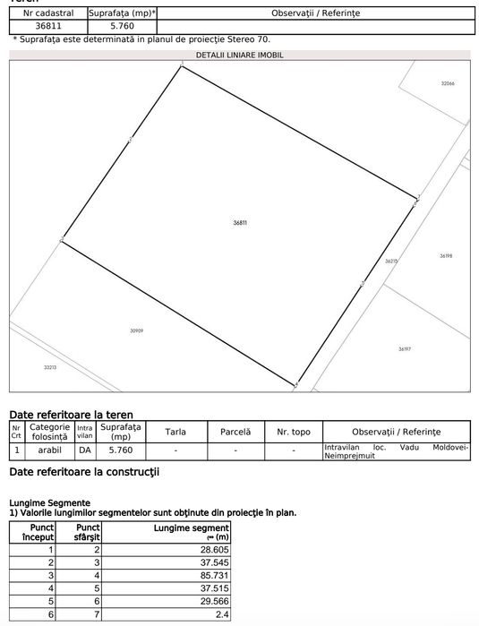 Vând teren intravilan Vadu Moldovei 5760mp și extravilan 4200 mp