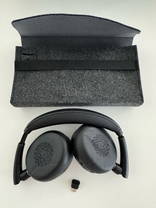 Casti Wireless JABRA Evolve2 65 Flex, Link 380/390A, Stereo, Noise Cancelling, Bluetooth, USB-C, negru