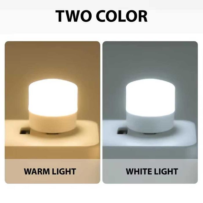 2 x Mini lampa USB LED Cald pentru veghe noaptea