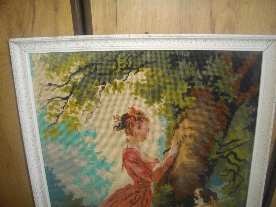 DMC Френски Голям Гоблен-Момиче и дърво-Рамкиран-52/66см