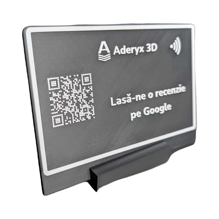 Stand recenzii Google cod QR si NFC, printat 3D, de la 79 lei
