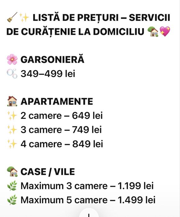 Servici de curatenie la domiciliu