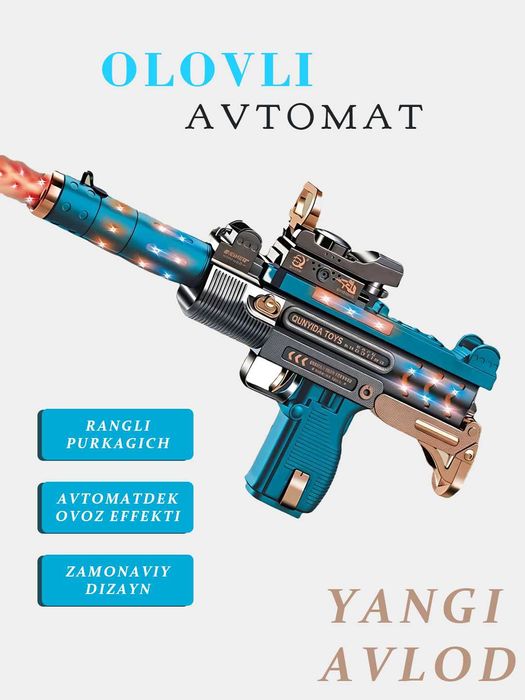 Bolalar uchun suv purkaydigan avtomat, olovga o'xshaga suv purkaydi