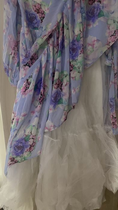 Платье шелковое длинное