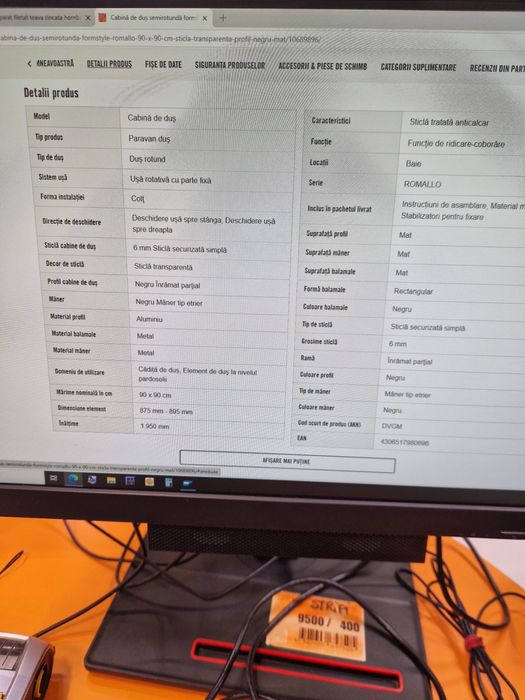 Cabina de dus semirotunda