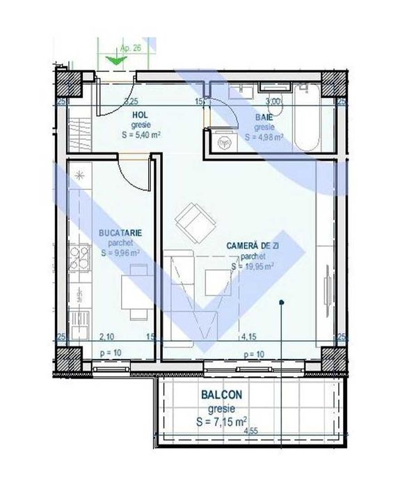 Persoana Juridica vand apartament cu 1 camera - Predare 2027