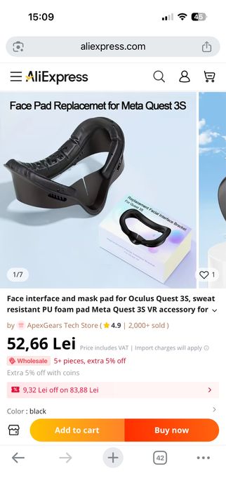 Ochelari VR Meta Quest 3S 256Gb