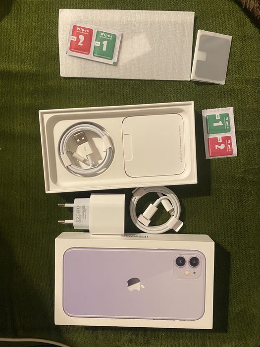Iphone 11 64 gb 100 % purple лилав перфектен като нов