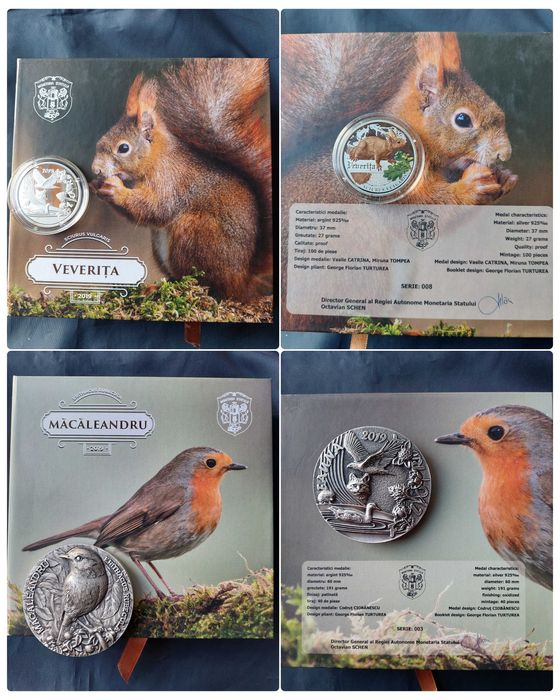 Medalii argint 925 si 999 Monetaria Statului