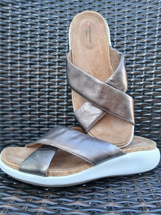 Дамски кожени чехли Clarks Un Structured (Un Bali Go) – Естествена кожа, Размер 39