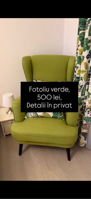 Fotoliu verde confortabil