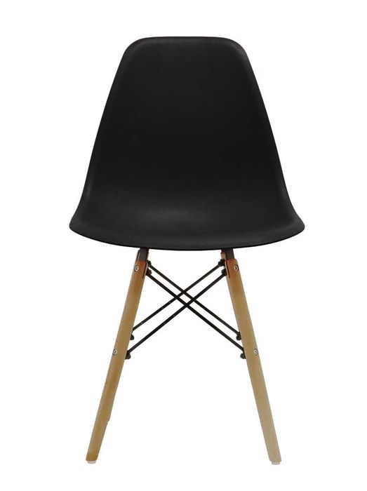 НОВ Комплект столове Dining Kring Kai, Дърво/PP, 2 броя, черен