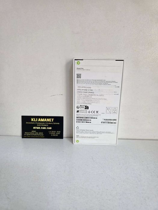 iPhone 17 Pro, Sigilat, Gar. 2 ani - KLI Amanet