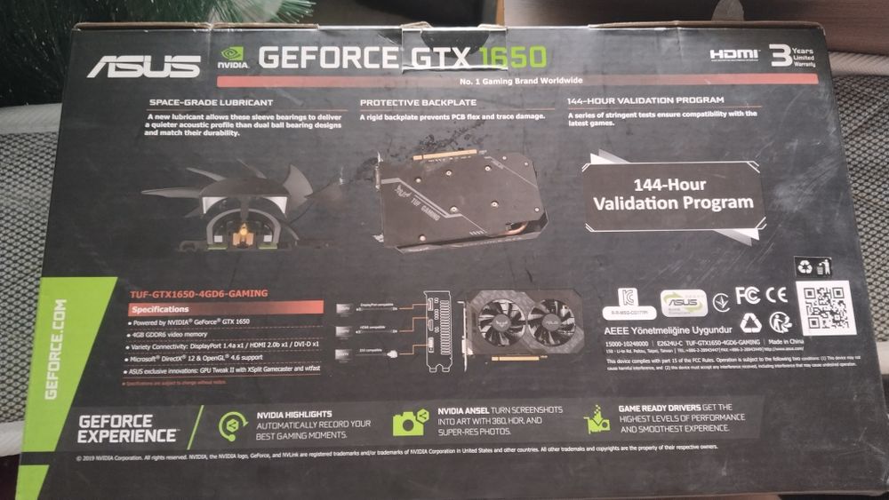 Видеокарта Asus GeForse RTX 1650