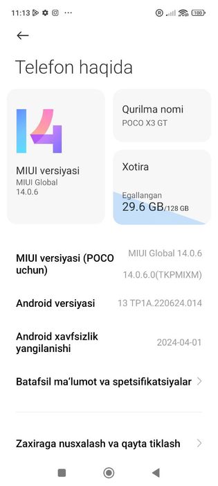 Poco X3 GT 8 128 gb Pubg 60