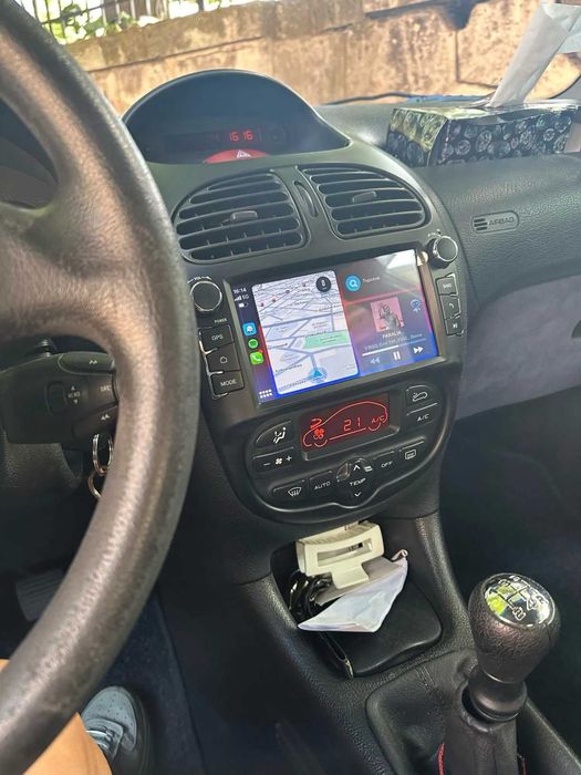 Navigatie GPS Android 15 Dedicata Peugeot 206 - QLed CarPlay DSP