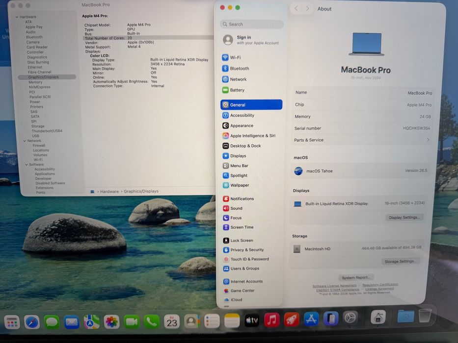 MacBook Pro 16" M4 PRO Chip 14-CPU/20-GPU/24GB RAM/512 SSD