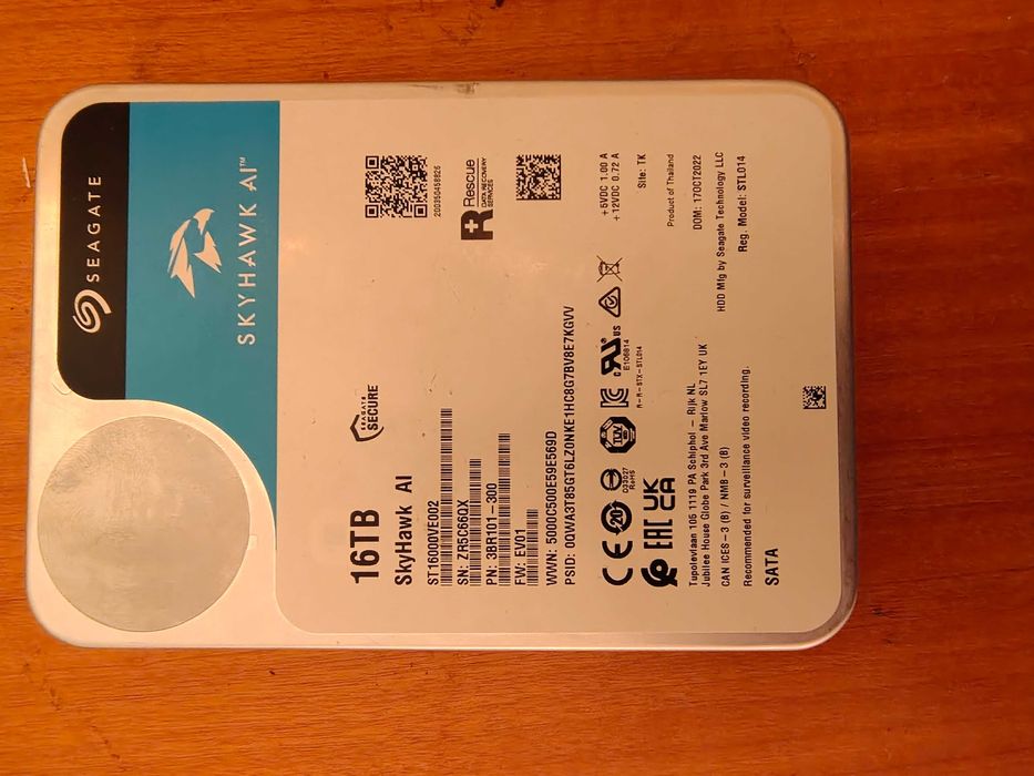 Hard Disk HDD Seagate SkyHawk AI 3.5 16TB 7200rpm 256MB SATA3 ST16000VE002