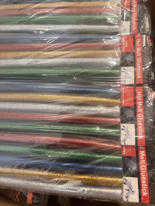 Цветни блестящи пръчки за пистолет с топъл силикон