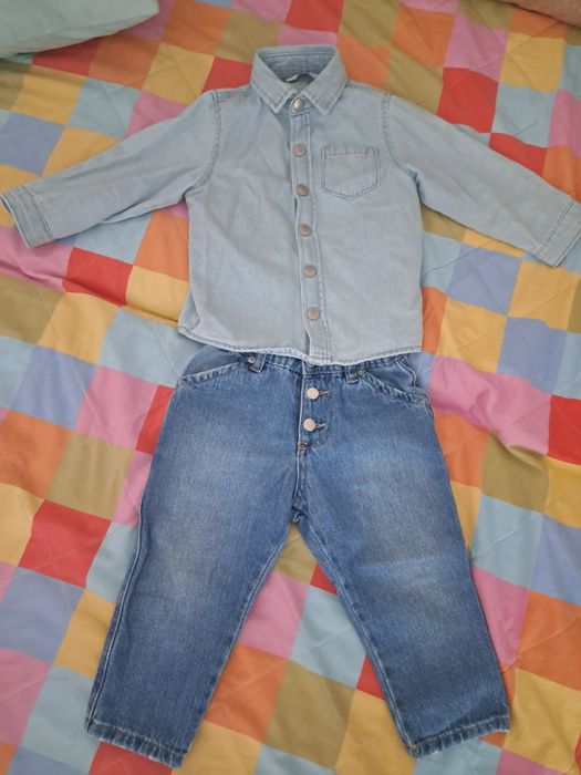 Compleu Zara (cămașă+blugi) pentru copii marimea 86 (1-2 ani)