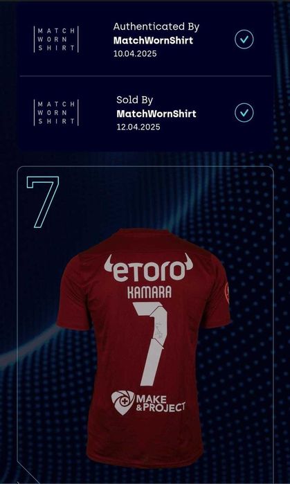 Tricou CFR Cluj Kamara 24/25 Purtat si Semnat