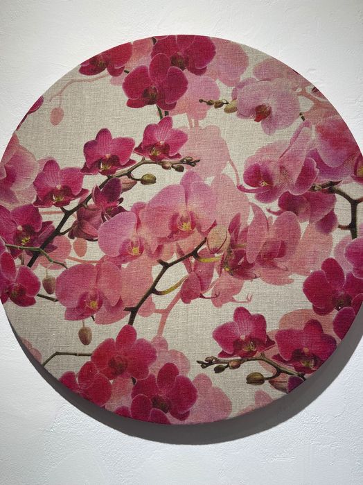 Abajur și panou decorativ din pânză de in pictată