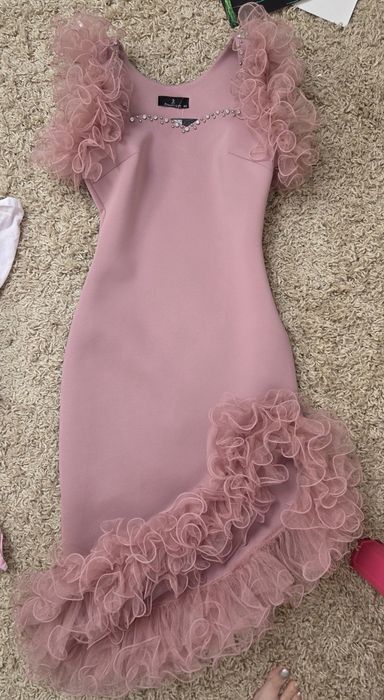 Rochie eleganta roz pudra