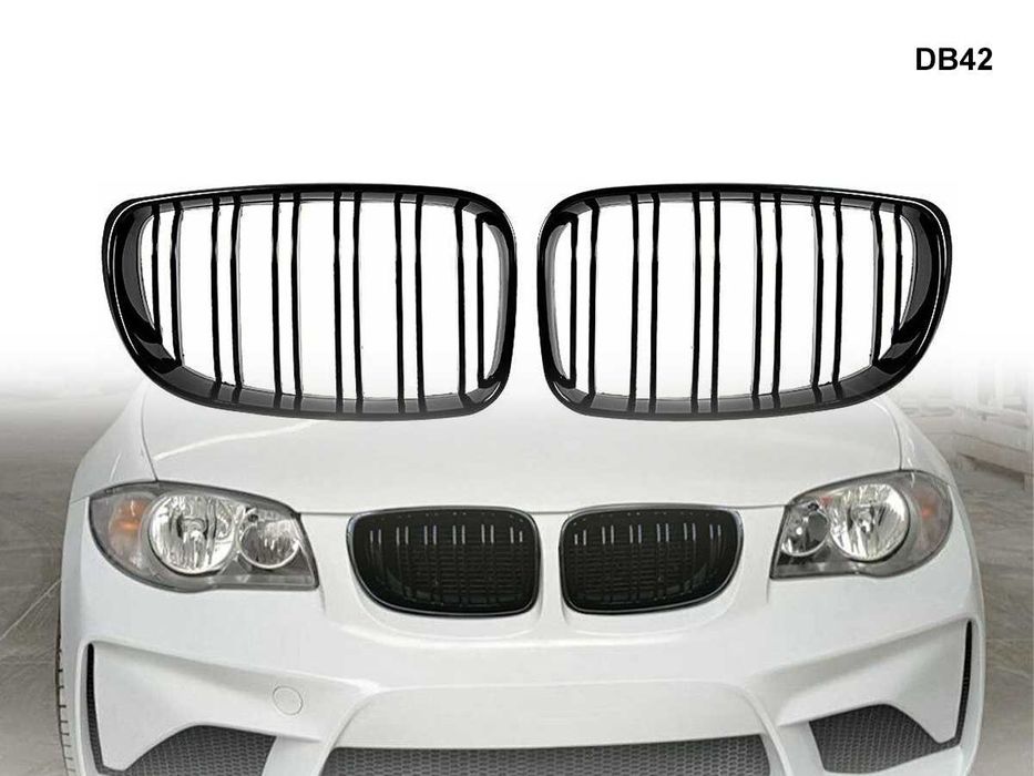 Grila dubla Negru lucios Grile BMW 1 E87 2007- 2011 BMW E87 Facelift