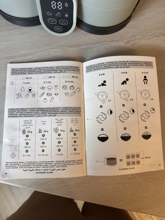 Aparat de gătit la aburi pentru copii BabyMoov Nutribaby glass