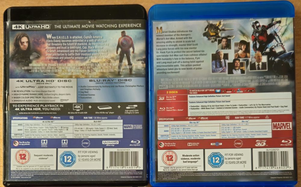 Marvel Blu-ray/3D/4K дискове