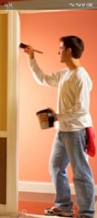 Покраска водоэмульсией,колером.